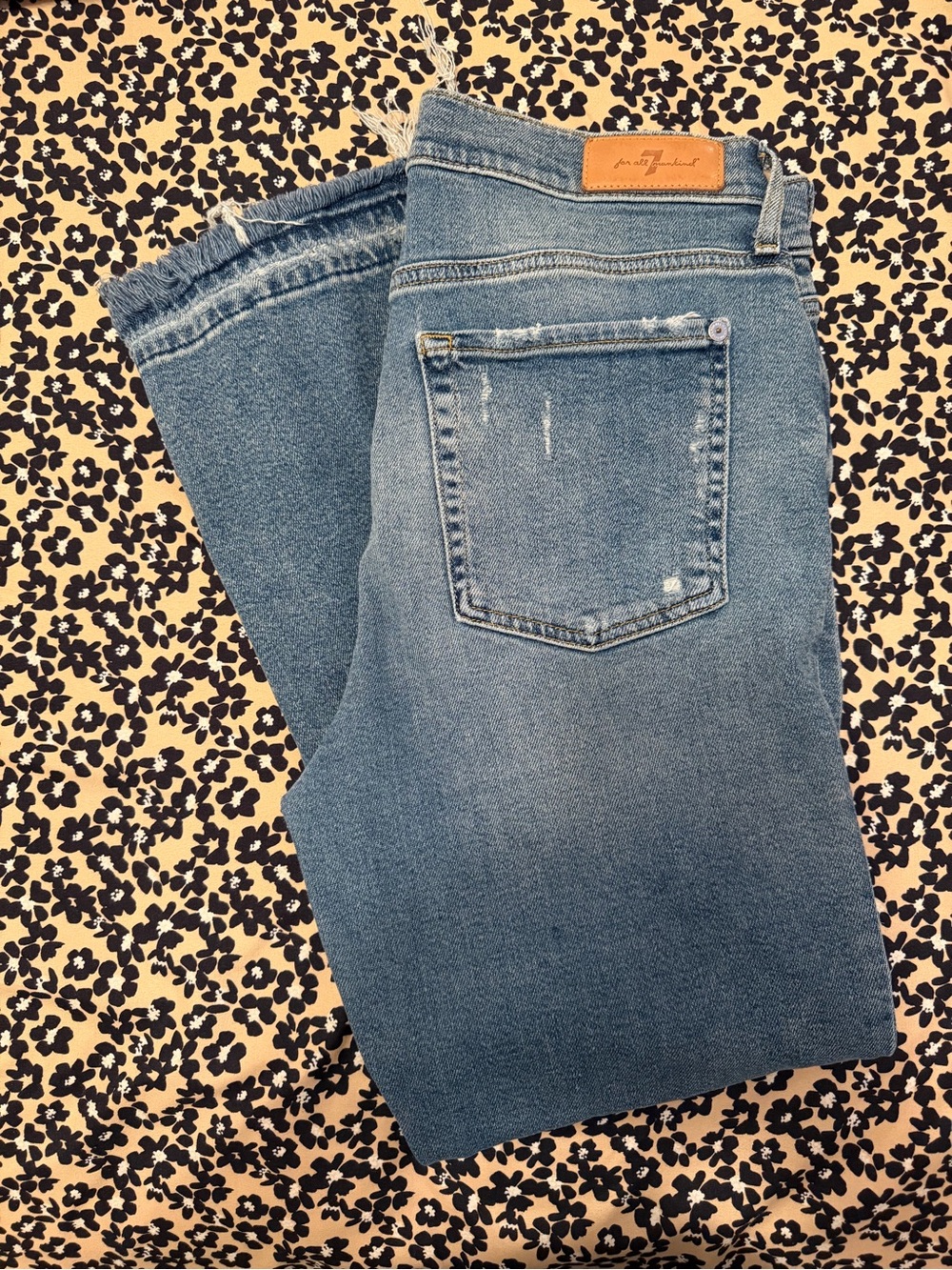 7 For All Mankind Light Blue Cropped Ankle Jeans